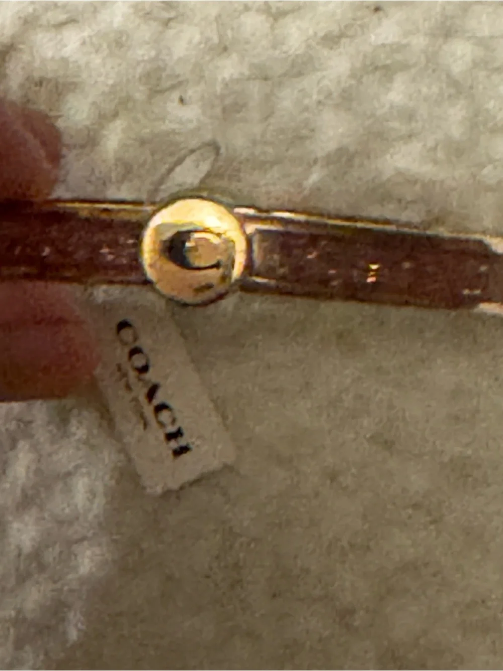 Coach Gold-Tone Pink Glitter C Initial Bangle Bracelet F39599 - Picture 8 of 15